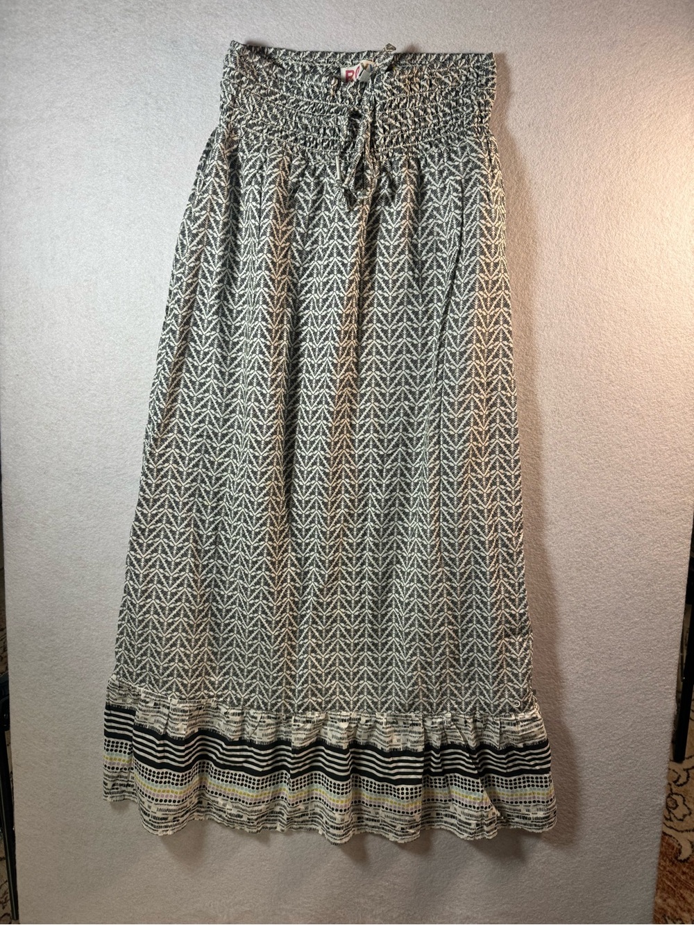 Boho Roxy Smocked Waist Maxi Skirt